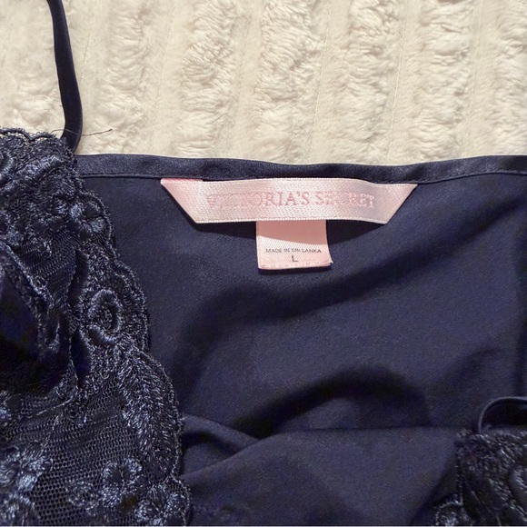 Victoria's Secret Midnight Blue Satin Chemise - Picture 3 of 3
